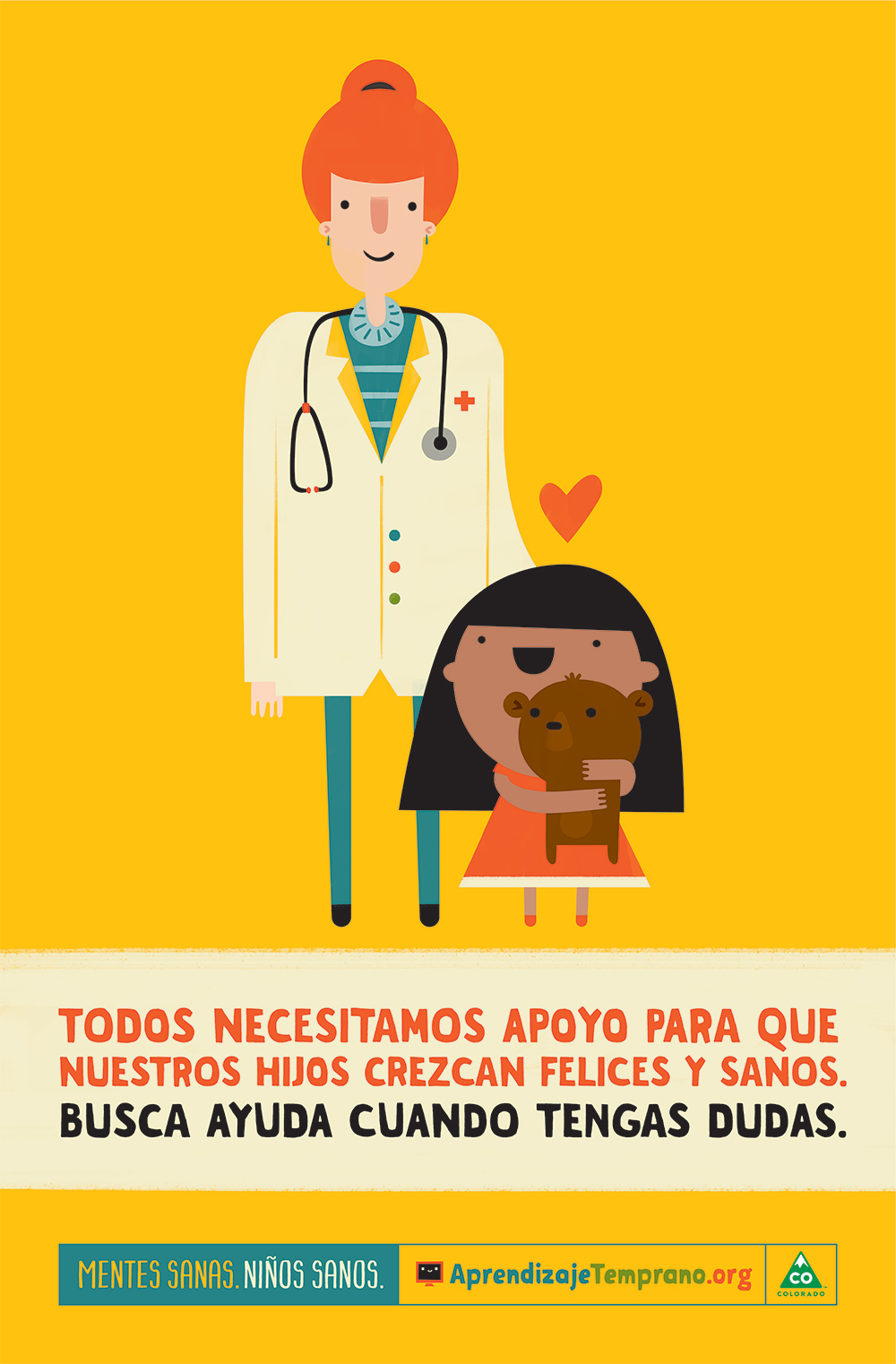 Early Childhood Mental Health Poster with Doctor in Spanish