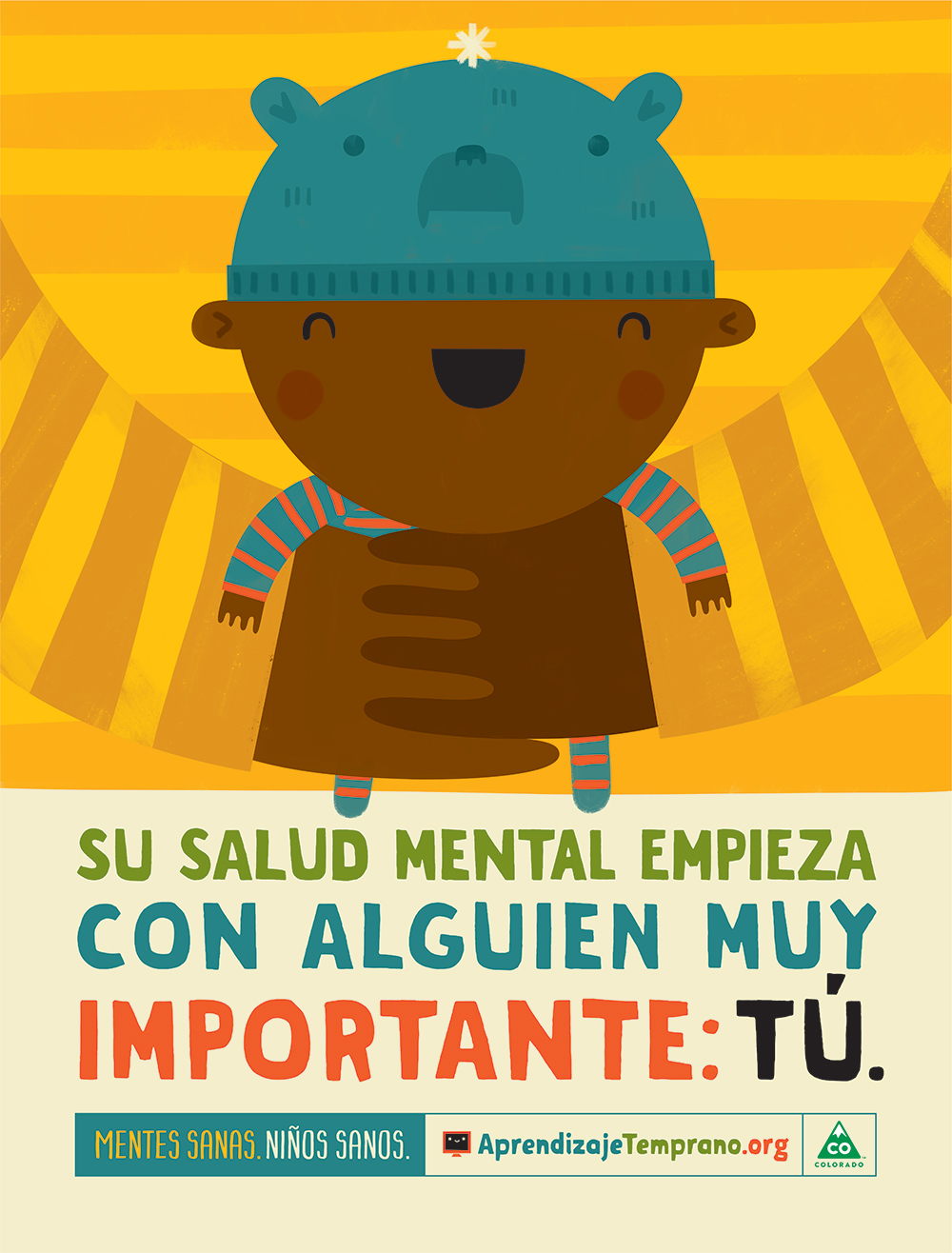 Early Childhood Mental Health Poster Hugging in Spanish